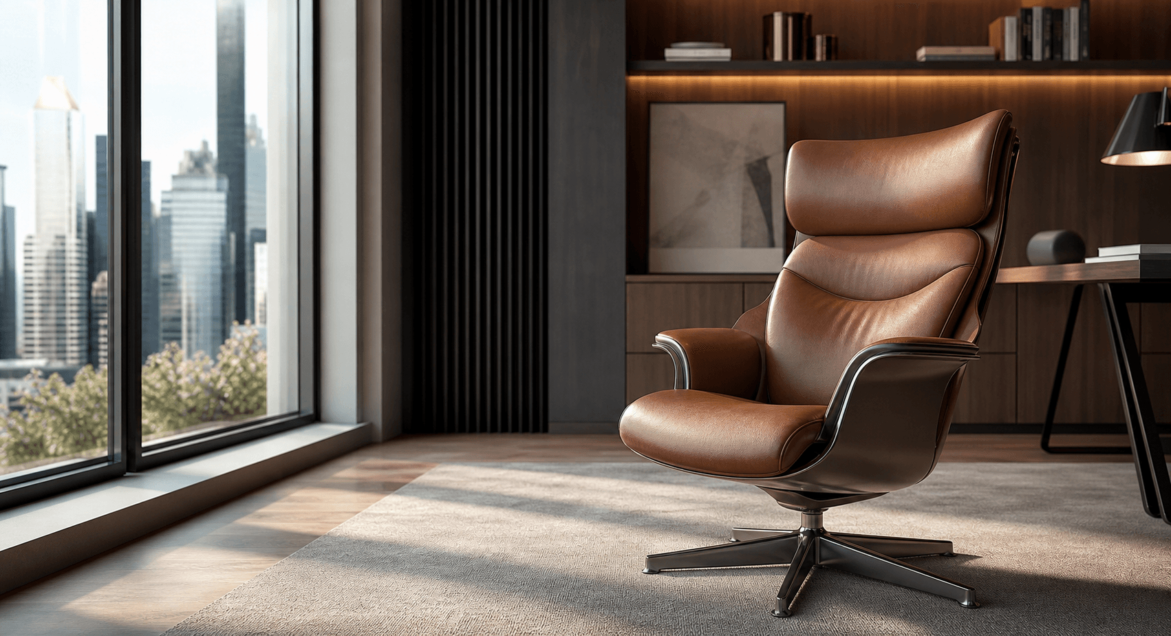 Premium office indoor chair in a refined workspace